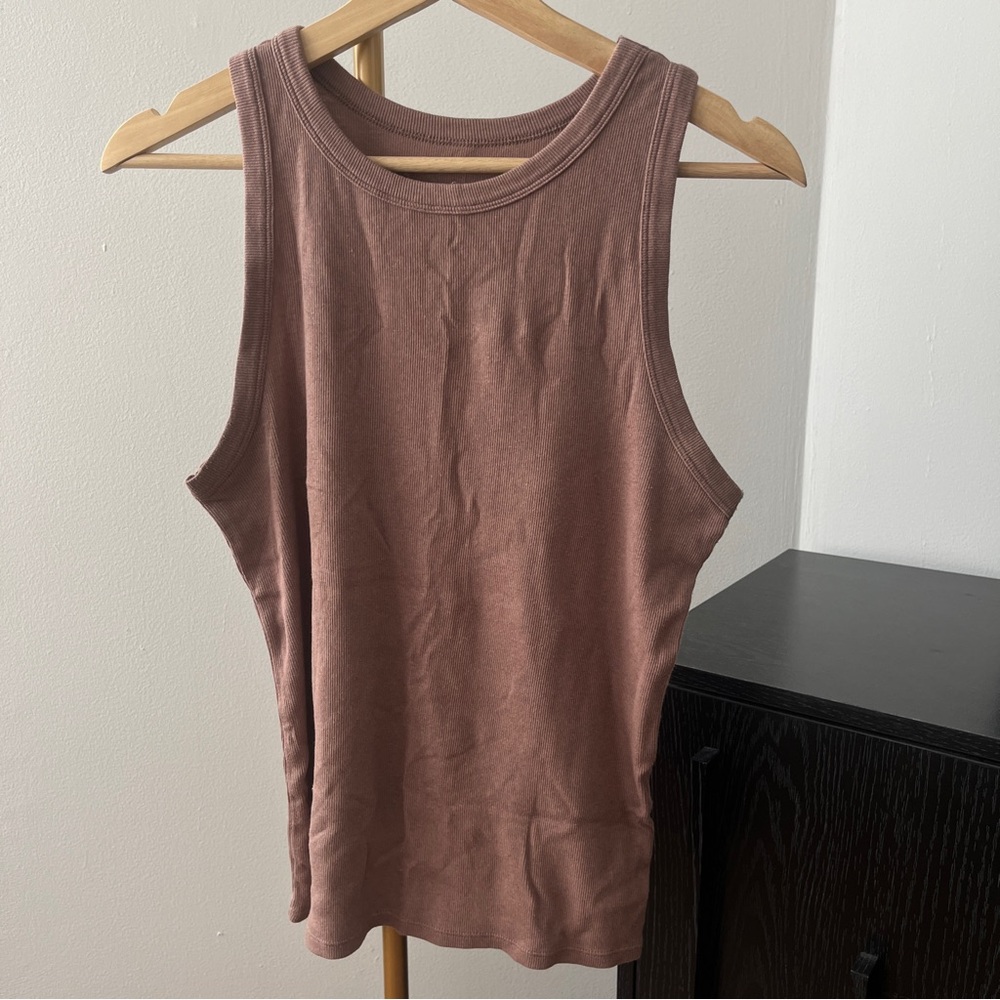 a new day Ribbed Scoop Neck Tank - Mauve Brown